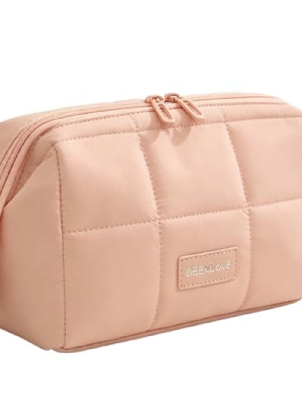 Quilted Makeup Bag Travel Cosmetic Organizer Pouch Toiletry Case for Women